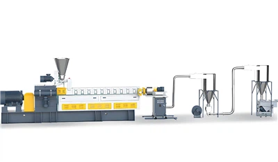 Allwthiwr Sgriw Twin Gyda Llinell Pelletizing Oeri Aer